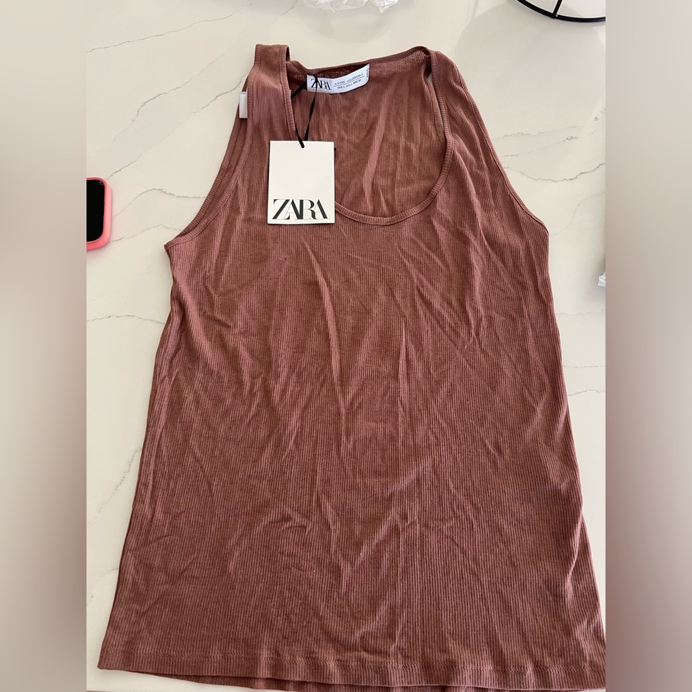 Zara Chestnut Sleeveless Top